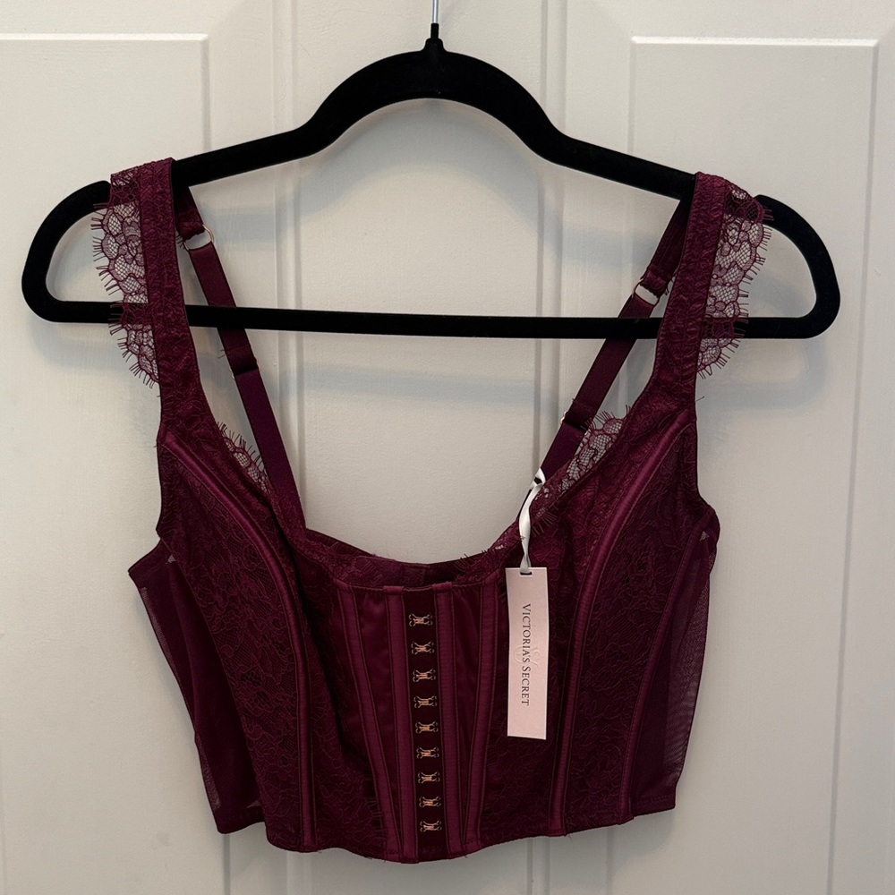 NEW Victoria's Secret Lace Corset Bustier Bra Top size Medium-DD